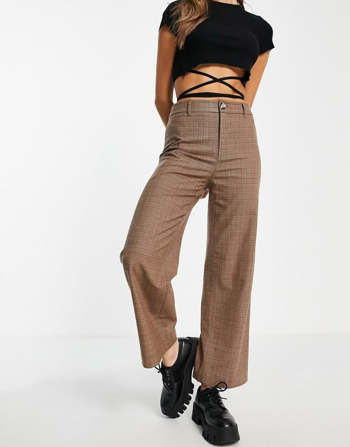 & Other Stories Wool Pants In Beige Check-neutral