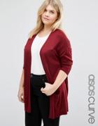 Asos Curve Longline Cardigan - Red