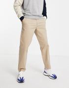 Topman Cotton Blend Relaxed Chinos In Stone - Stone-neutral