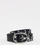 My Accessories London Curve Exclusive Waist And Hip Belt With Star Detail In Black