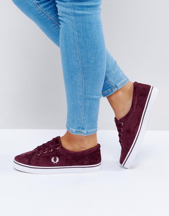 Fred Perry Aubyn Velour Sneaker - Red