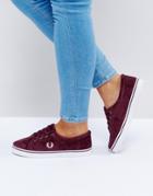 Fred Perry Aubyn Velour Sneaker - Red