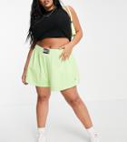Nike Plus Washed High Rise Shorts In Neon Green