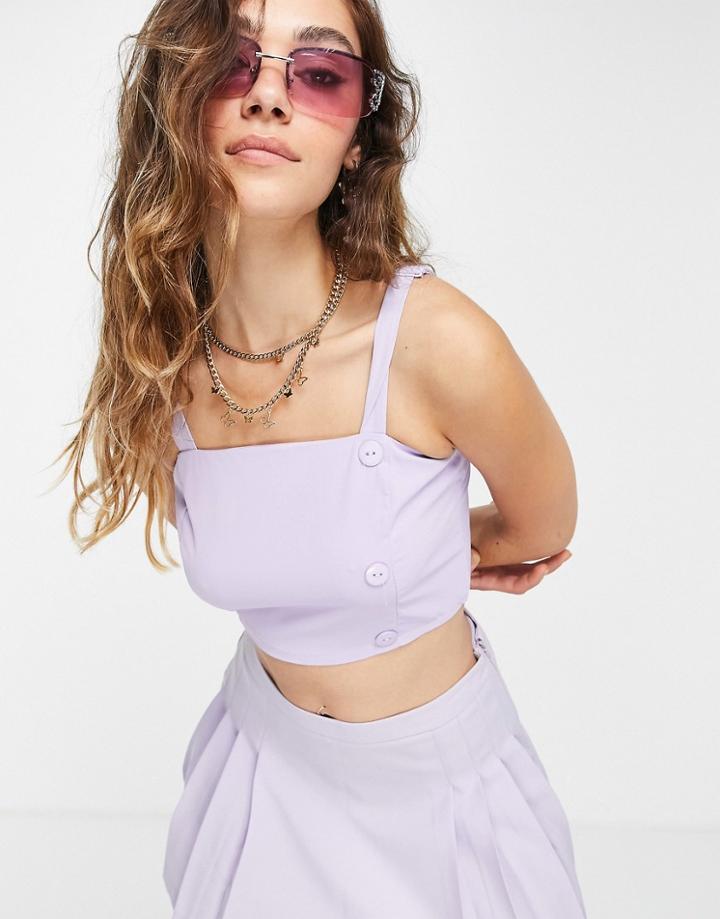 Heartbreak Crop Top In Lilac - Part Of A Set-purple