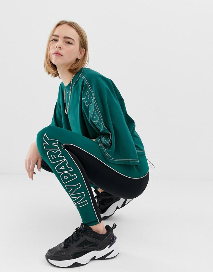 Ivy Park Active Color Block Leggings In Green - Green