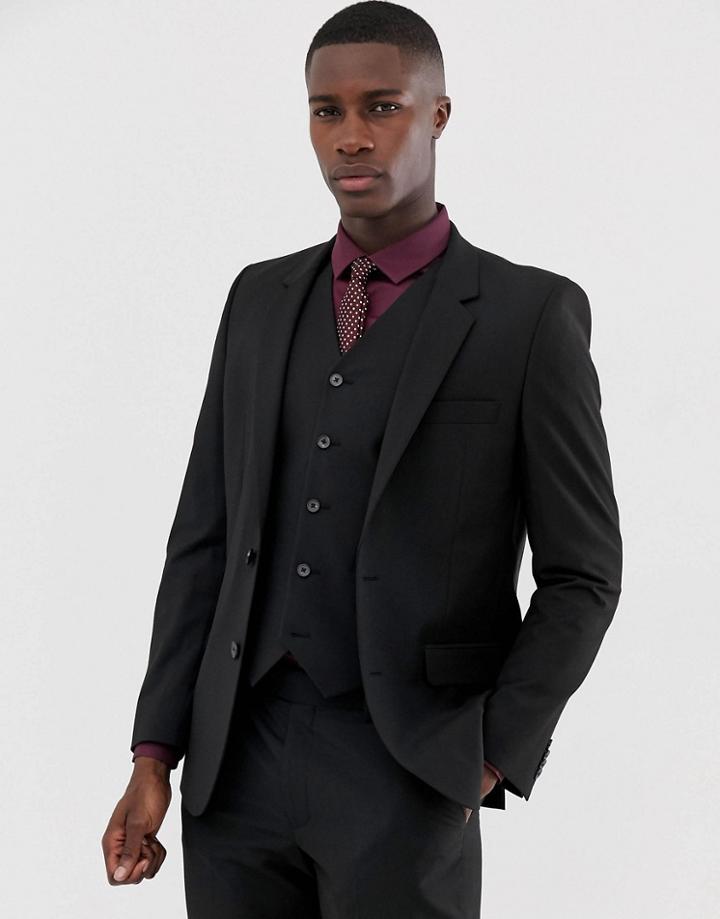 Asos Design Slim Suit Jacket In Black
