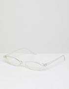 Asos Design Small Cat Eye Fashion Glasses In Clear Lens And Frame - Clear