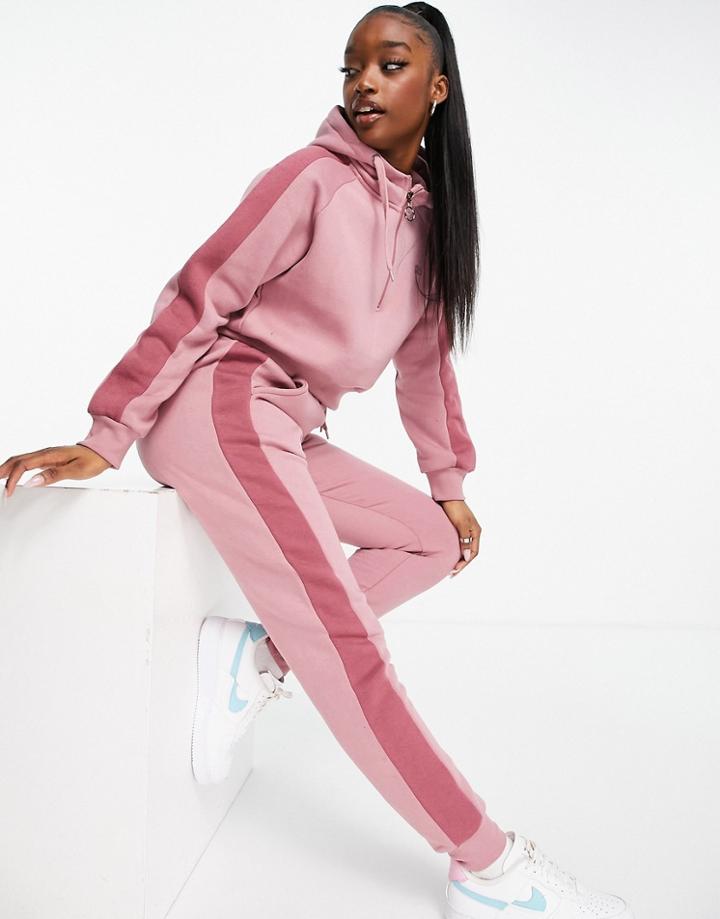 Pindydoll Hoodie And Sweatpants Set With Side Stripe In Pink
