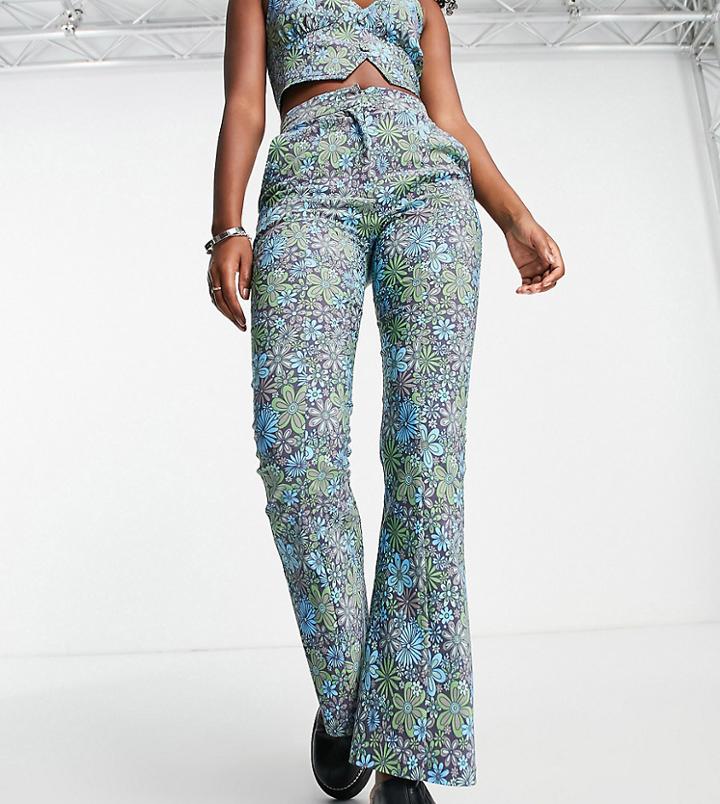Reclaimed Vintage Inspired Floral Slim Leg Pants-multi