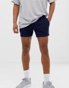 Asos Design Jersey Skinny Shorts In Shorter Length In Navy