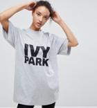 Ivy Park Oversized Logo T-shirt In Gray - Gray