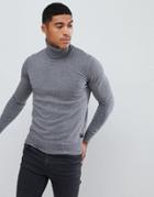 Replay Roll Neck Knitted Sweater In Gray - Gray