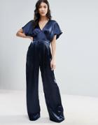 Traffic People Kimono Sleeve Jumpsuit - Navy