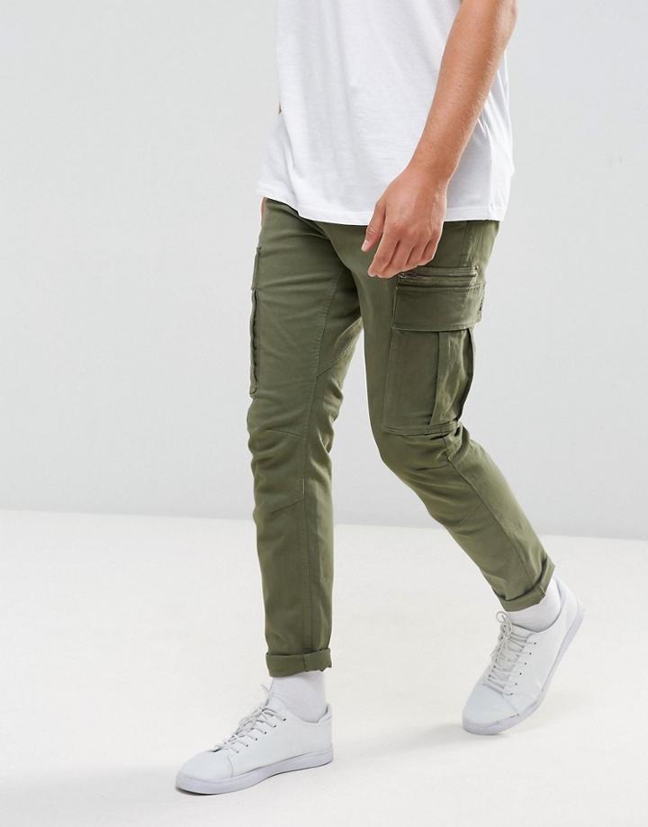 Selected Homme Slim Cargo Pants - Green