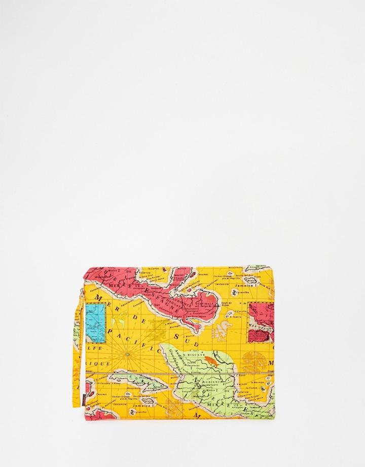 Echo Pouch Clutch Bag With Map Of Mexico - Coral
