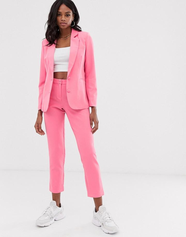 Unique21 Tailored Cropped Cigarette Pants - Pink