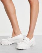 Pull & Bear Chunky Loafer In White