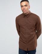 New Look Textured Shirt In Rust In Regular Fit - Brown