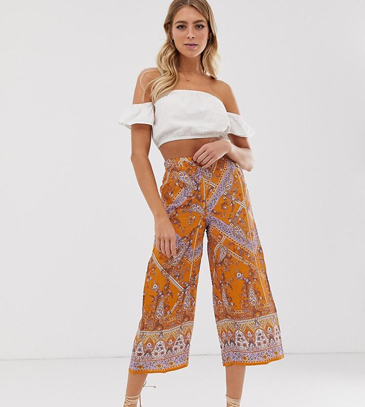 Miss Selfridge Culottes In Paisley Print - White