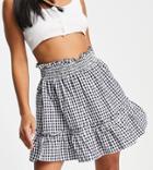 Influence Petite Mini Skirt In Gingham - Part Of A Set-black