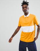 Asos Design Rugby Polo Shirt With Contrast Panel In Yellow - Multi