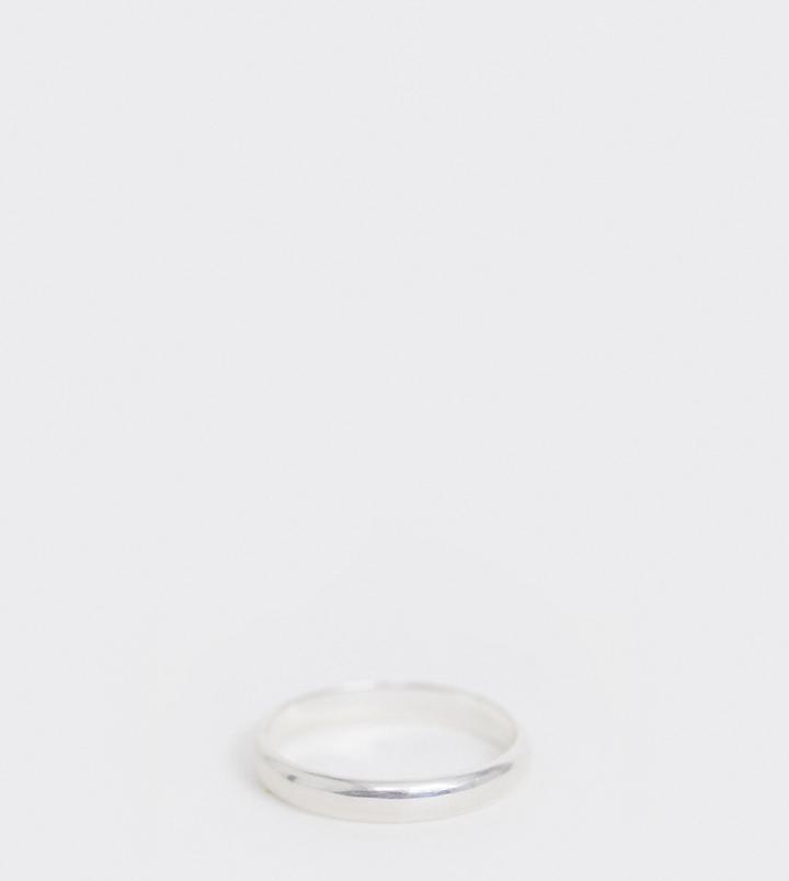 Asos Design Curve Sterling Silver Sleek Thick Band Ring
