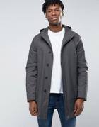New Look Hooded Trench In Mid Gray - Gray