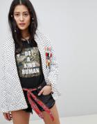 Native Rose Quilted Satin Jacket In Star Print - White