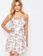 Lipsy Floral Lace Skater Dress - Multi Floral Lace