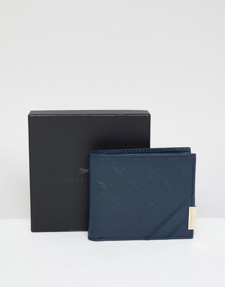 Paul Costelloe Bird Emboss Wallet - Blue