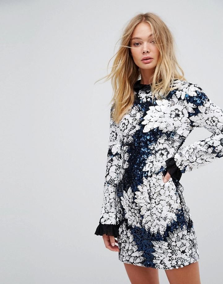 Millie Mackintosh Embellished Ruffle Mini Dress - Multi