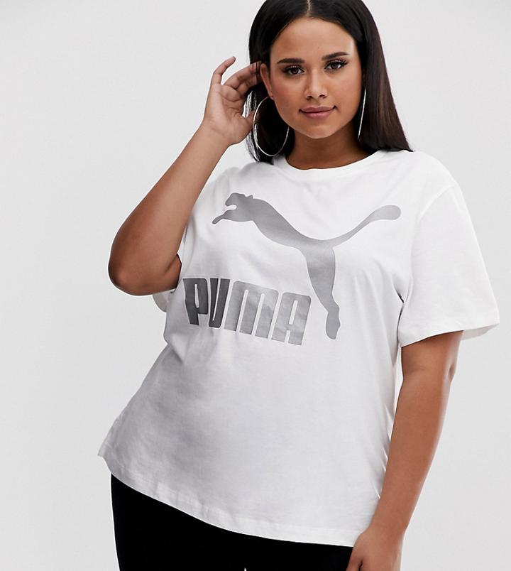 Puma Plus Classics Logo White T-shirt - White