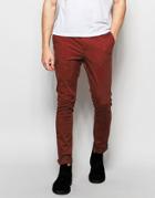 Asos Super Skinny Chinos In Brown - Chestnut