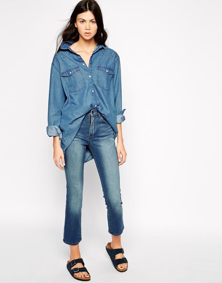 Dr Denim Florence High Waist Straight Leg Jeans - Blue