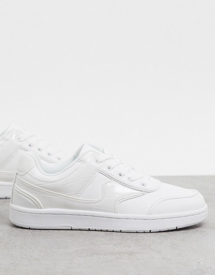 Asos Design Deal Lace Up Sneakers In White