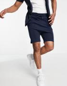 Jack & Jones Originals Pin Tucked Sweat Shorts In Navy - Part Of A Set