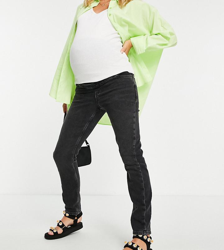 New Look Maternity Clean Mom Jean In Black