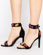 Public Desire Anne Fruity Barely There Heeled Sandals - Black