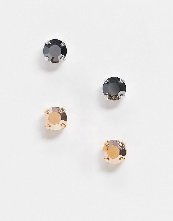 Krystal Swarovski 2 Pack Stud Earrings-multi