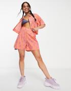 Jjxx Longline Gummy Bears Shorts In Coral - Part Of A Set-orange