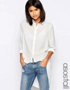 Asos Tall Blouse With Dip Hem - Ivory