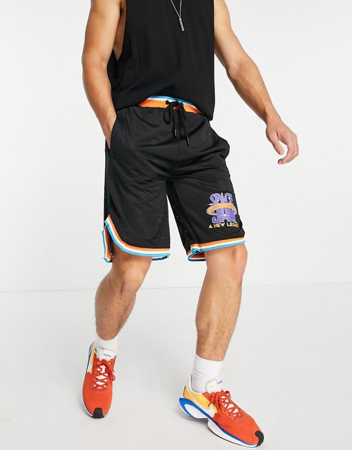Pull & Bear Space Jam Basketball Shorts - Part Of A Set-black