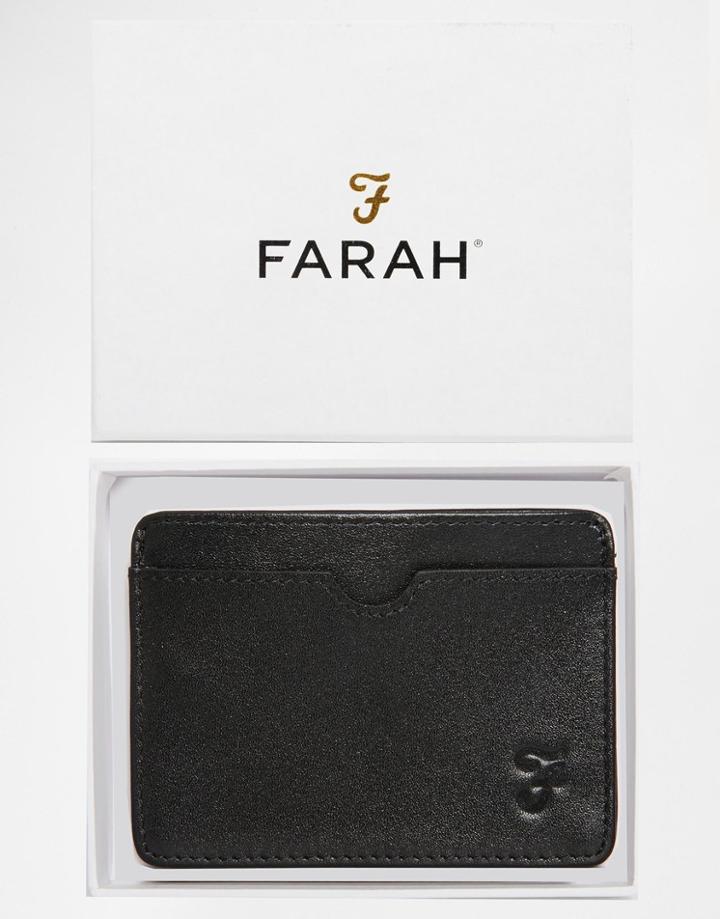 Farah Rodwell Leather Card Holder - Black