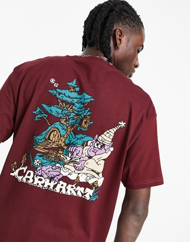 Carhartt Wip Kogankult Wizard T-shirt In Burgundy-red