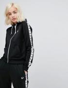 Fred Perry Retro Taped Tracksuit Jacket - Black