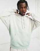 Asos Unrvlld Spply Matching Oversized Hoodie In Mint Dip Dye-grey