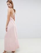 Asos Design Strappy Back Maxi Dress - Pink