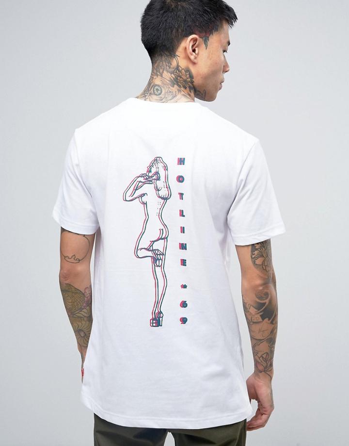 Parca T-shirt With Hotline Back Print - White