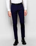 Asos Super Skinny Pants With 5 Pockets In Navy - Navy
