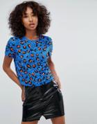 Asos T-shirt In Leopard Sequin Embellishment - Multi